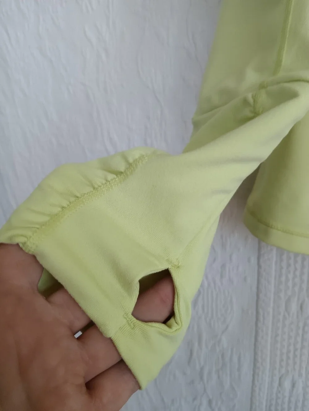 Zella Lime Green Workout Jacket Stretchy Neon Activewear Hiking Ruched Gorpcore - Picture 6 of 10